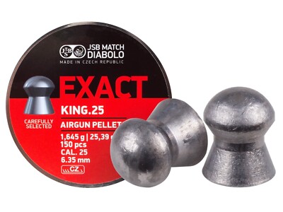 JSB Match 150 Count EXACT KING Domed 6.35mm .25 Caliber Premium Airgun Pellets