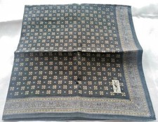 HANDKERCHIEF BLUE CLASSIC PAISLEY PATTERNED COTTON 18" MEN'S POCKET SQUARE HANKY