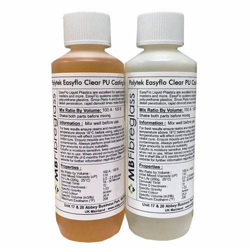 EasyFlo Clear 500ml Fast Cast Polyurethane Liquid Plastic Kit