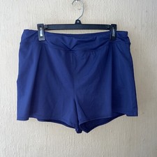 Lands End Navy Blue Tummy Control SWIM bottom Shorts Reg. 14 347229