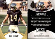 Sage Surratt 2021 Leaf Draft Gold #30 Rookie Card, Wake Forest Demon Deacons. rookie card picture