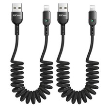 Retractable Coiled Charging Cable Fast Charger Cord for iPhone 14 13 12 11 XR 8