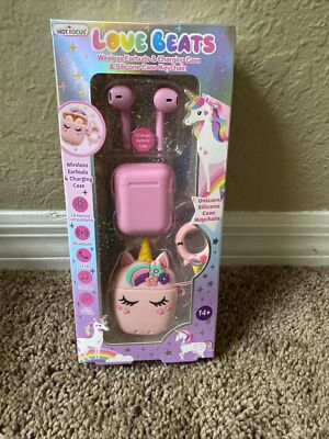 Love Beats Girls Unicorn Wireless Universal Earbuds Keychain & Charging Case