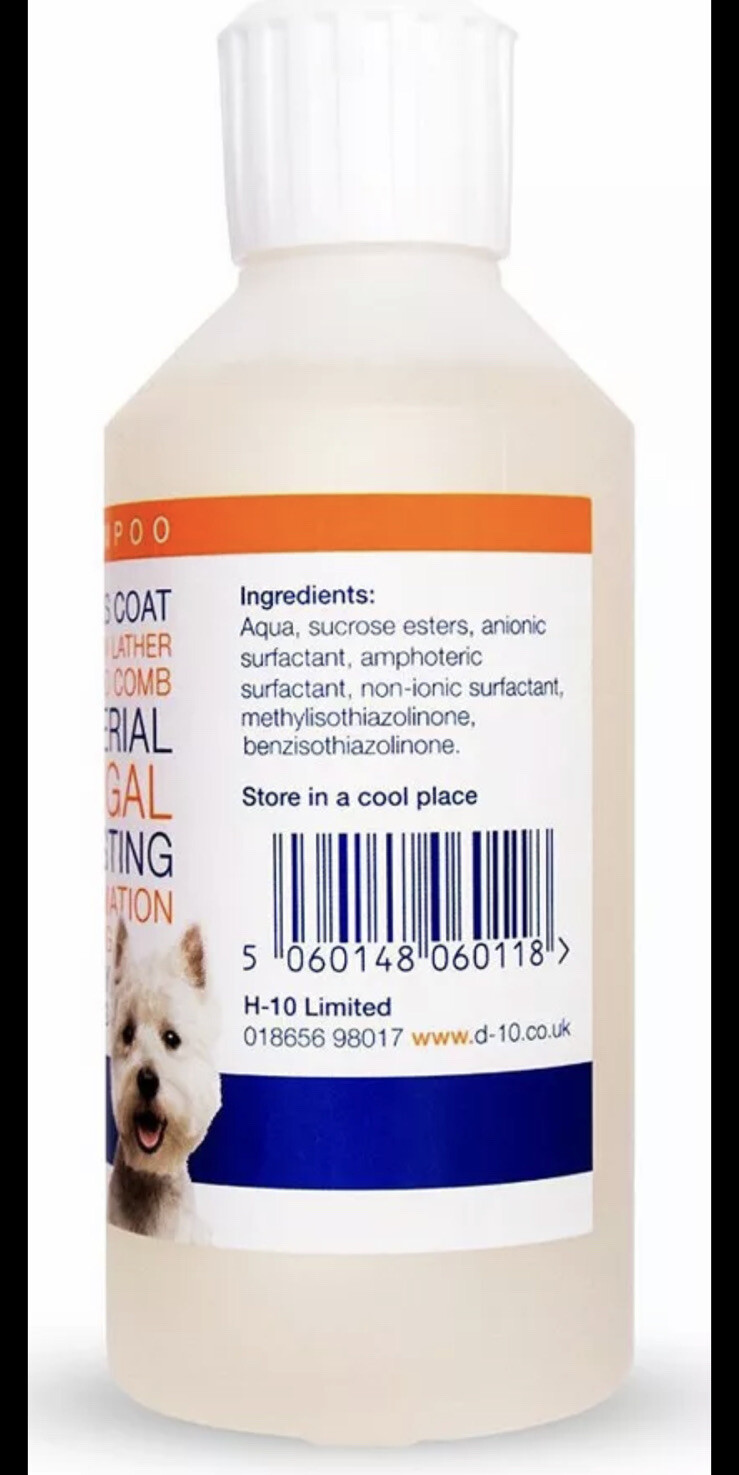 D10 Antifungal Bacterial Shampoo for Dog (250ml) 5060148060118 eBay