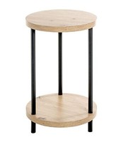 Haku Beistelltisch Schwarz/Eiche ø30Cm Wohnzimmertisch Abstelltisch Ablagentisch