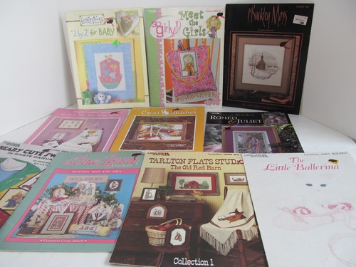 Vtg Lot Of 10 Cross Stitch Leaflets Booklets Patterns Leisure Arts Heritage W - Picture 11 of 11