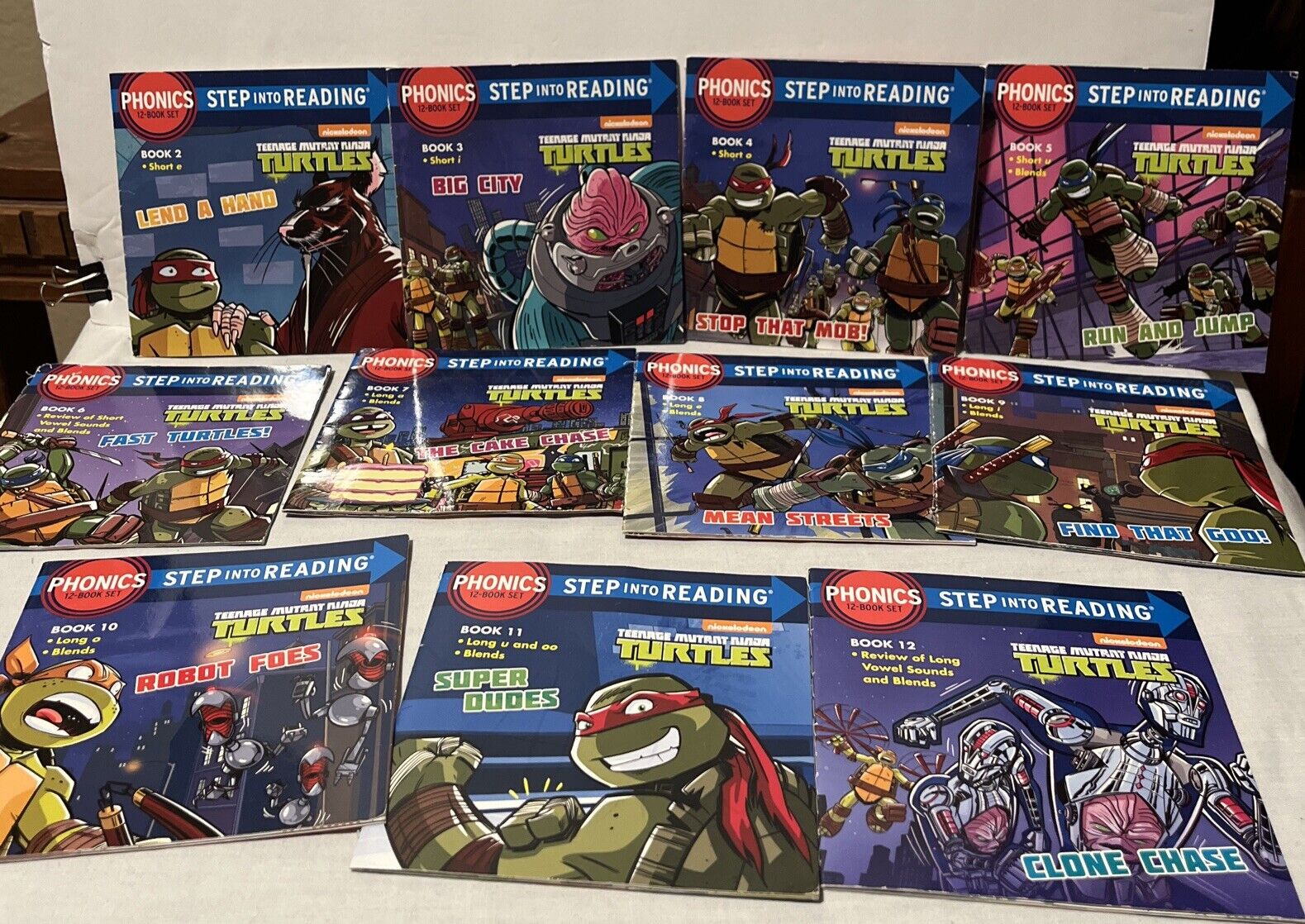 LOT 11 Phonics Teenage Mutant Ninja Turtles Books Step Into Reading TMNT 2-12 PB