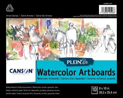 Canson Artist Series Plein Air Watercolor Artboards 8''X10''-10 Boards