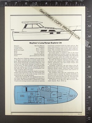 1980 1-page FEATURE/ad for Bayliner 26 Explorer motor yacht boat
