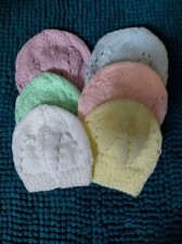 Hand Knitted Cute Baby Hat 0-3 Months Choice Of Colour Handmade In UK