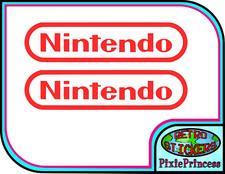 Image of 2x Super Nintendo Logo Vinyl Sticker, Laptop, Vehicle, Car, Van, Skate, Game