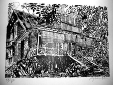 Michael Adams - "Flavies House II" Originaldruck signiert /300 Seychellen Gaugin