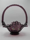 FENTON PURPLE FLORAL BASKET - D. Robinson SIGNED. Excellent Condition!