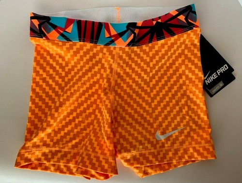 orange nike pro shorts 