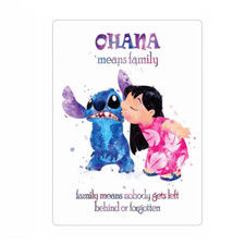 Disney Lilo and Stitch OHANA Watercolor Magnet