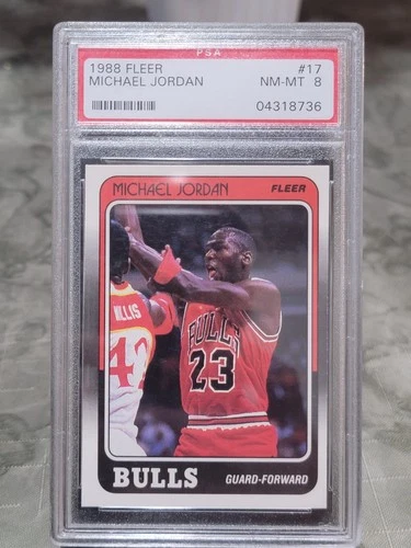 1988 FLEER MICHAEL JORDAN #17 NM-MT 8 PSA GRADED CARD