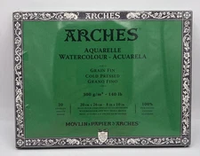Arches Aquarelle Watercolour Block Cold Press 140 lbs. 8x10" SEALED A1711599