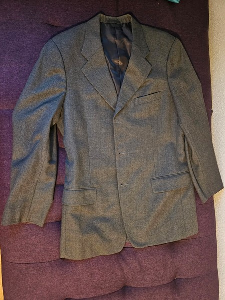 Wool 150's jacket suit men custom tailored grey