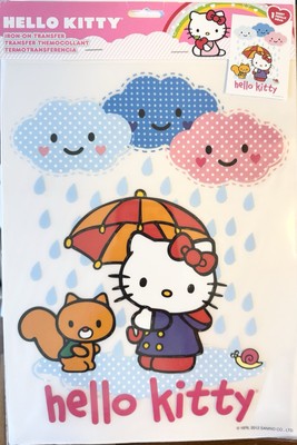Hello Kitty Fabric Iron on Rainy Day Kawaii Cute Squirrel Sanrio