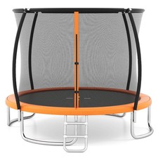 10FT Outdoor Trampoline w/Safety Enclosure Net Anti-Rust Galvanized Steel Frame