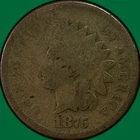 1875 Indian Head Cent Good G Coin #37160