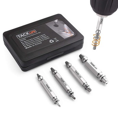 Tacklife Beschädigte Schraube Extraktor Set, 4 Stk. Schraube Entferner mit Fall