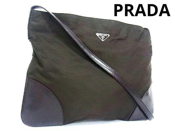 Prada Tessuto Nylon Leather Shoulder Bag Japan Import  