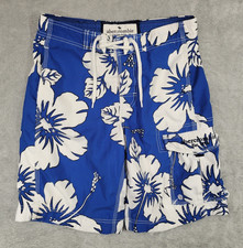 ABERCROMBIE  FITCH Board Shorts Mens Large Blue Hawaiian Swim Trunks Beach Pool