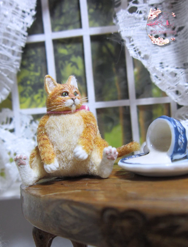 OOAK dollhouse miniature 1:12 Handmade 100% Puss in boots Cat by JMDSminiatures - Image 4 of 4