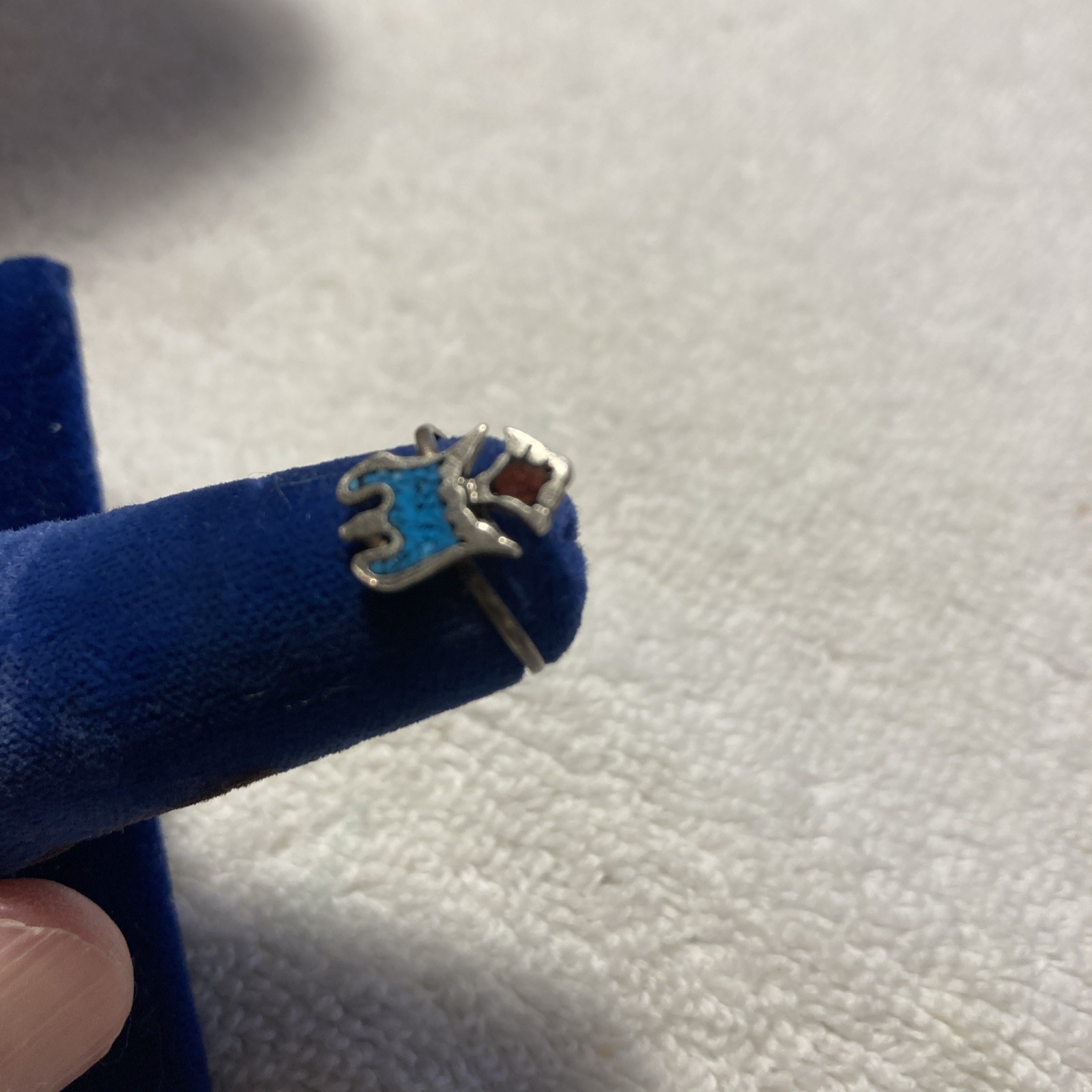 Vintage Native American Phoenix Ring Turquoise Gi… - image 3