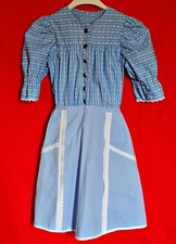 DRESS VINTAGE AUTHENTI TRACHTEN OKTOBERFEST DIRNDL STRIPED BLUE GIRL US 8 EU:128