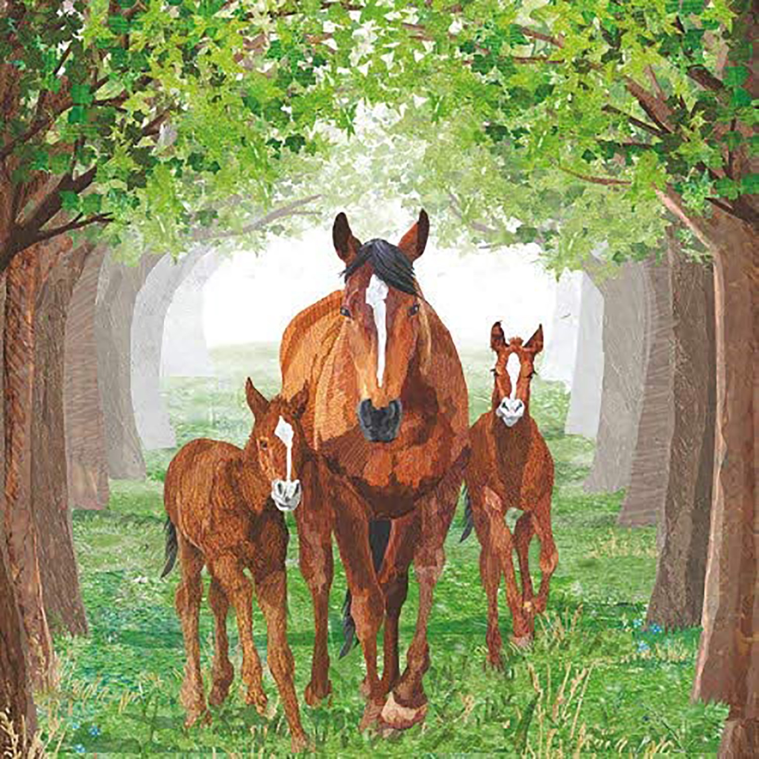 Салфетка для напитков Timberland Horse с дизайном от Paperproducts, 5 x 5, 20 шт.