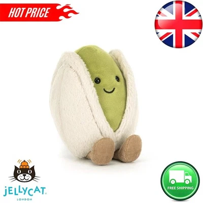 Muñeca de peluche Jellycat pistacho - 15 cm linda foodie coleccionable con bolsa para el polvo Reino Unido
