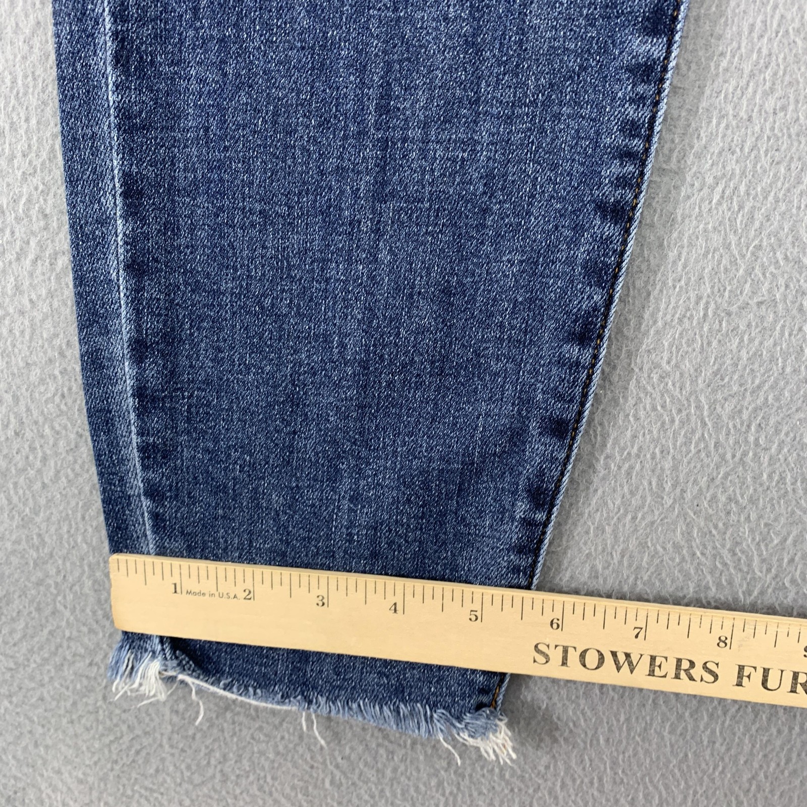 Judy Blue Jeans Womens 11/30 Blue Skinny Fit Button Fly Raw Hem Stretch Denim