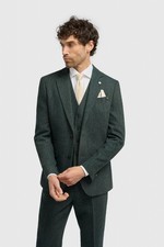 **BRAND NEW** CAVANI Thomas Olive Green Tweed 3 Piece Suit Tailored Fit RRP £300