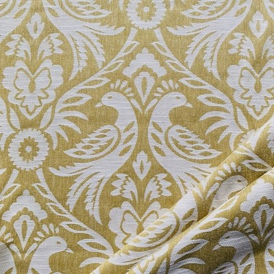 Clarke & Clarke Gardinenstoff HAREWOOD ~ AKAZIE ~ 1,75m ~ Vögel/Damastgewebe