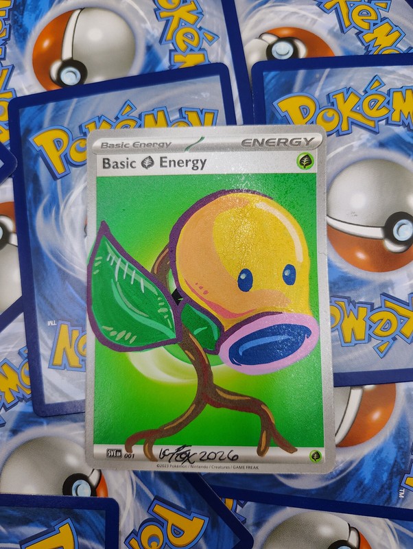 ACEO by FoxFootCrafts / UrocyonFox - Pokemon Bellsprout Acrylic Paint Original