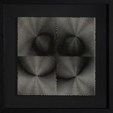 Alberto Biasi, firmato, Gruppo Enne, Cinetica Con Acetato e cornice. Anni '70