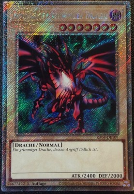 Yugioh Rotäugiger schwarzer Drache RA04-DE109 Plat Secret Rare 1.Auflage Deutsch