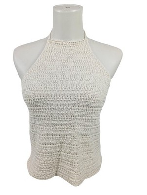 MNG Stricktop Damen Top Gr. DE 40 weiß Casual-Look