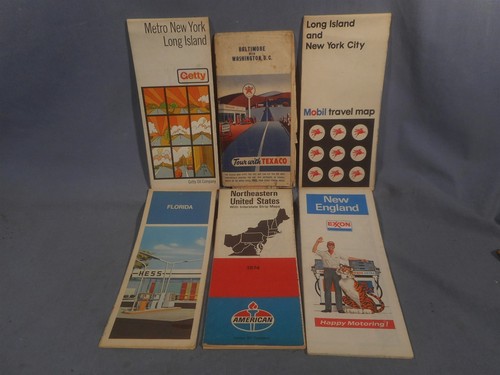 Vintage Getty American Exxon Mobil Texaco Hess Oil Gas Service Station Road Maps