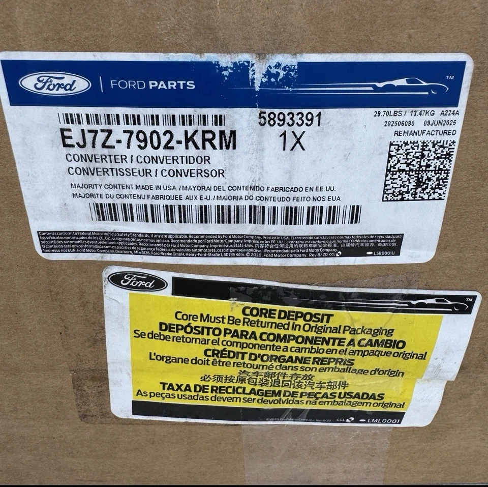 2017-2019 Ford Explorer  Genuine Remanufactured Converter Assembly EJ7Z-7902-KRM - Image 3 of 4