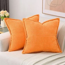 Corduroy Throw Pillow Covers 16x16 Set of 2