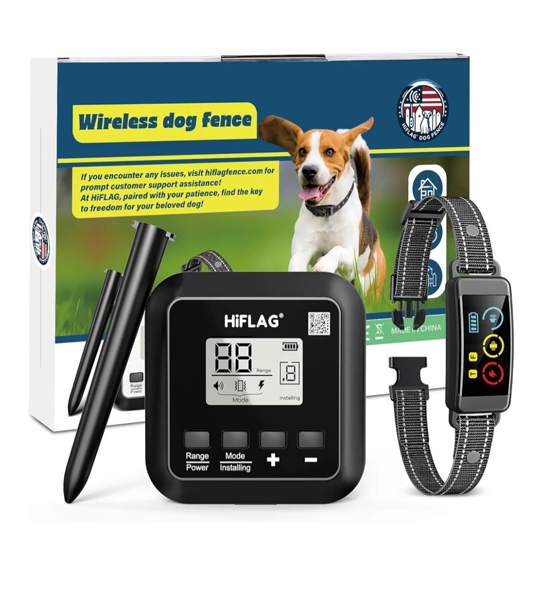 Latest 2025 AI Tech Rechargeable Wireless Electric Dog Fence System. FREE S&H