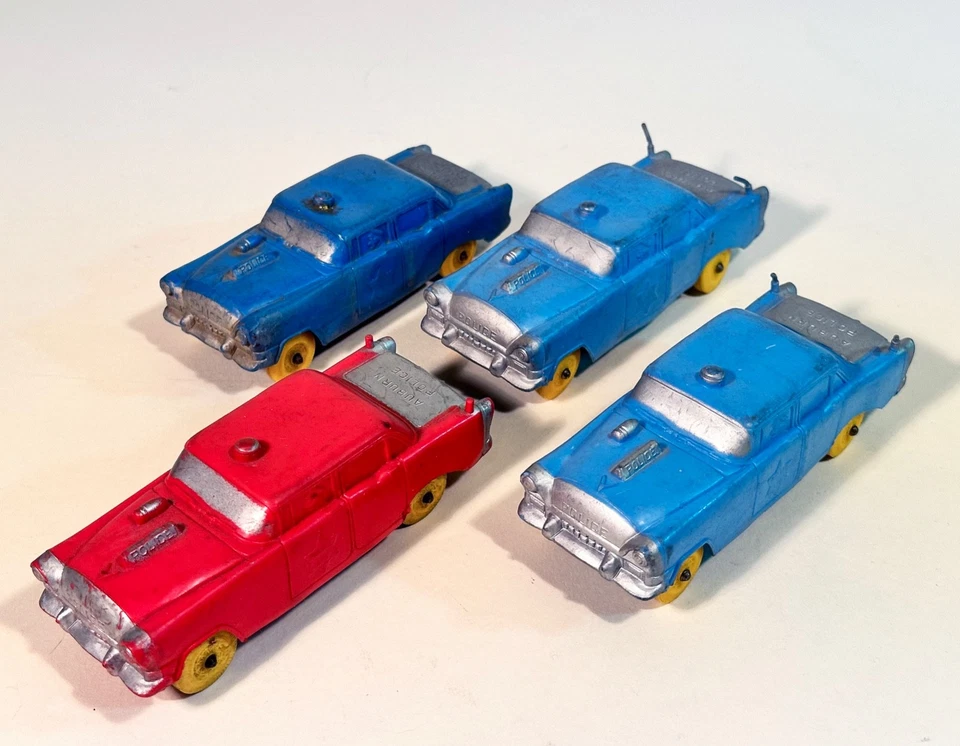 8 Vintage Auburn Die Cast Rubber Cars 1950s Various Colors Yellow Wheels USA - Image 3 of 4