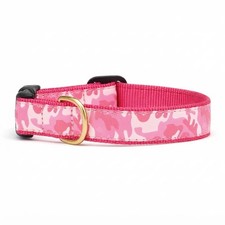 Small Pink Camo Pattern Dog Pet Collar Adjustable 5/8 Inch Wide 915 Inch