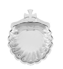 Baptism Gift Engravable Rhodium Plated Gift-Boxed Silver Shell, 5" x 3.75"