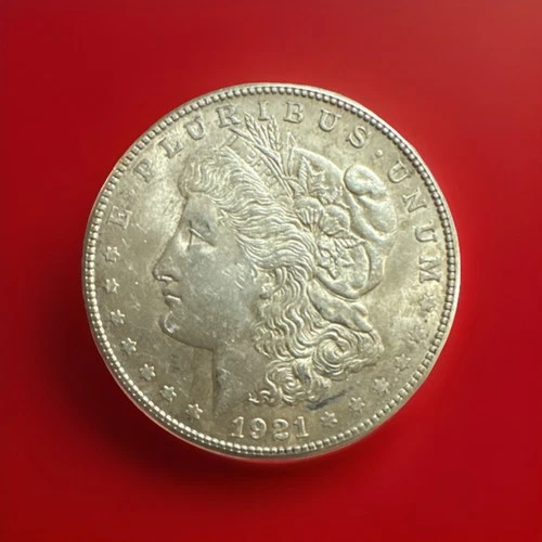 1921 Morgan Silver Dollar $1 Coin, 0.9 Fine Silver, Business Strike
