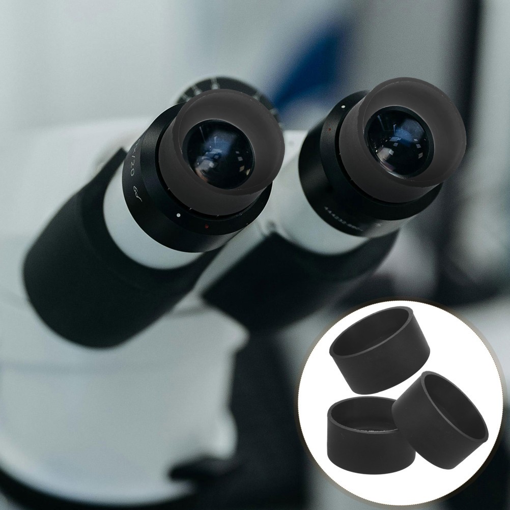 4 pcs Microscope Eyepiece Guards Black Rubber Eye Cup (32-34.5mm)