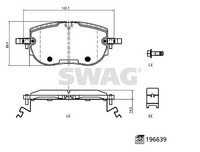 Swag Bremsbelagsatz, Scheibenbremse Vorderachse U.A. FüR Audi, Cupra, Skoda, VW
